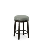 24 Inch Gray and Espresso Swivel Bar Stools Set of 2