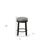 24 Inch Gray and Espresso Swivel Bar Stools Set of 2