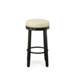 30 Inch Cream and Espresso Swivel Backless Bar Stools (Set of 2)