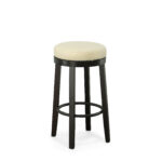 30 Inch Cream and Espresso Swivel Backless Bar Stools (Set of 2)