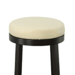 30 Inch Cream and Espresso Swivel Backless Bar Stools (Set of 2)
