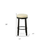 30 Inch Cream and Espresso Swivel Backless Bar Stools (Set of 2)