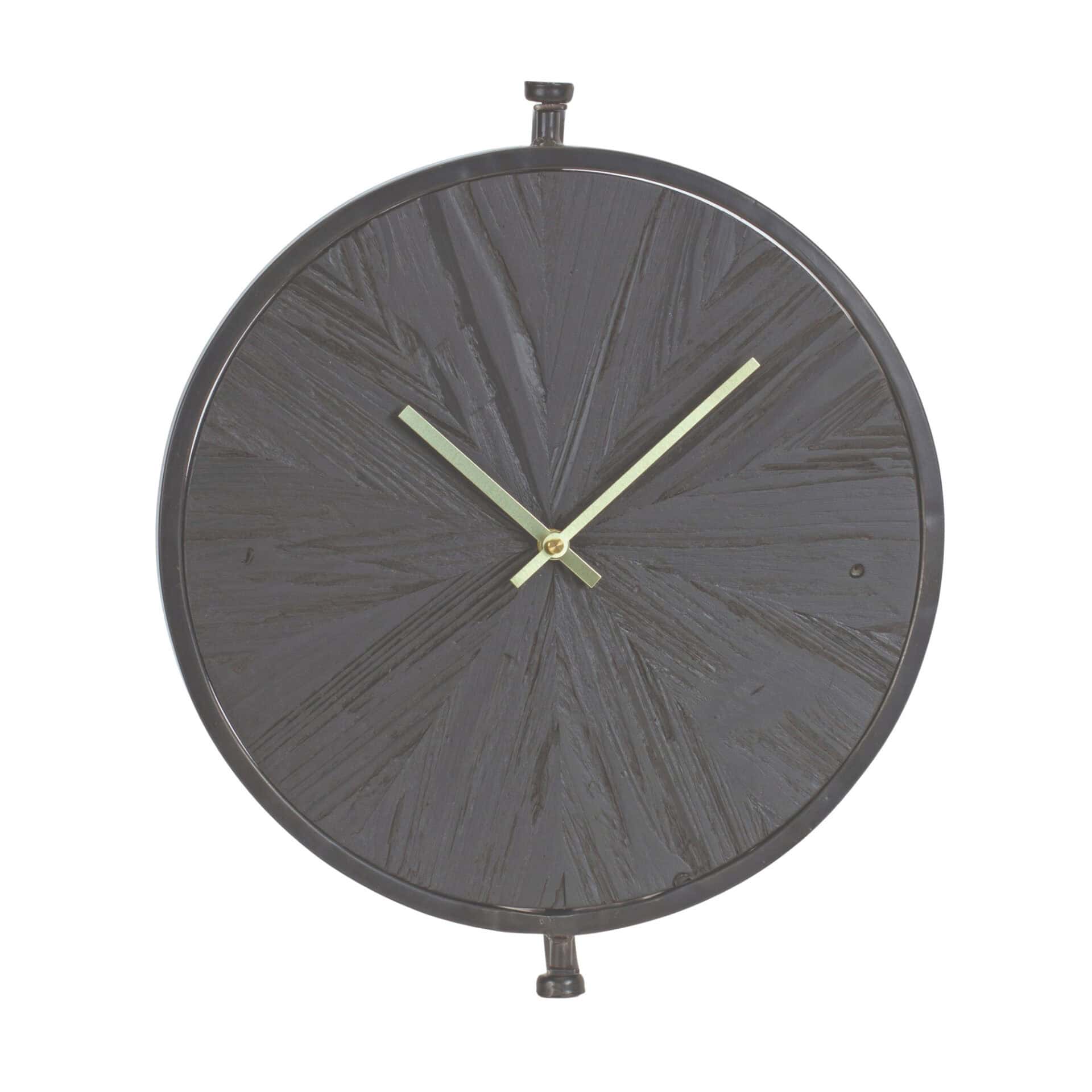 18 Inch Black Solid Wood Analog Wall Clock Modern Style 1 18 Inch Black Solid Wood Analog Wall Clock Modern Style