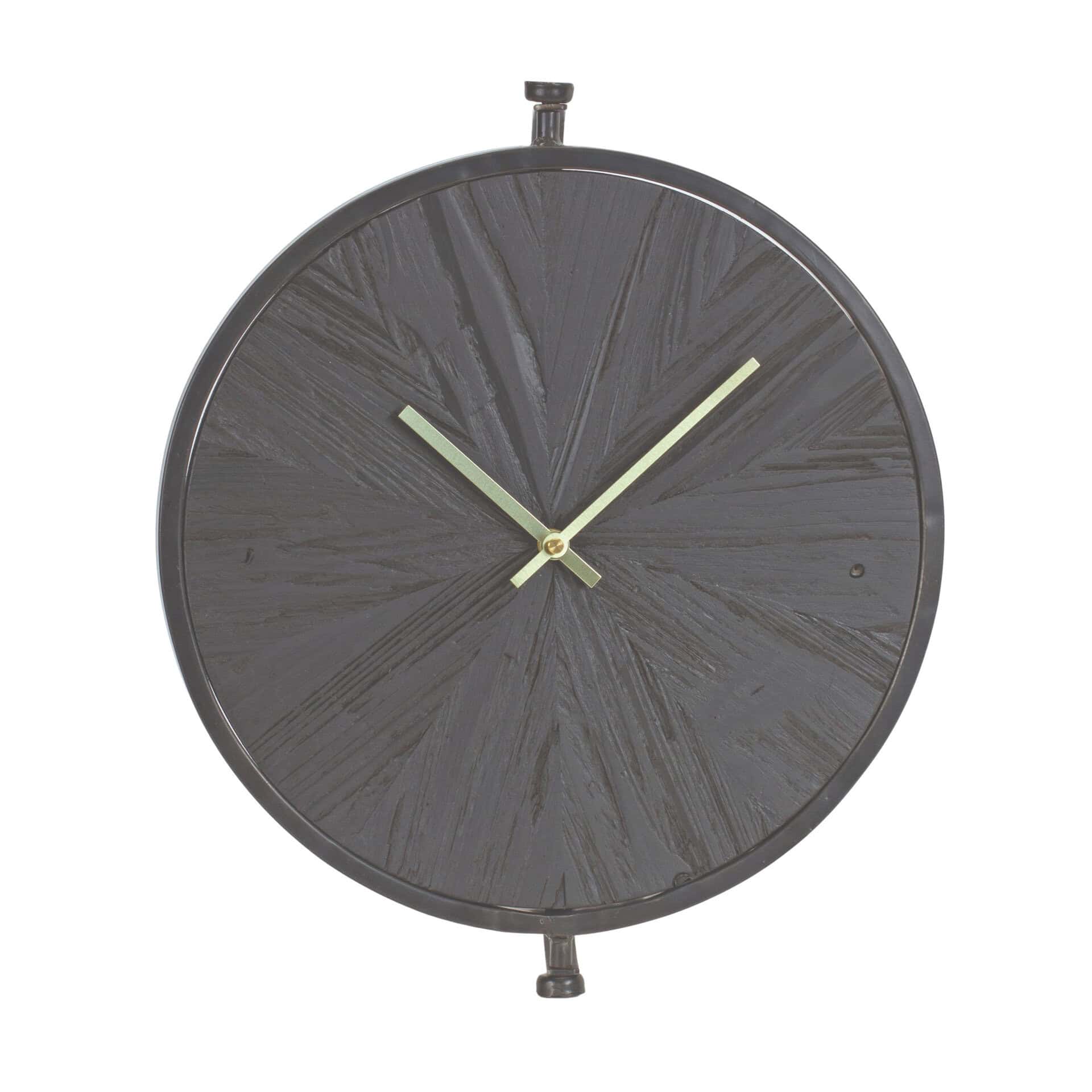 18 Inch Black Solid Wood Analog Wall Clock Modern Style 6 18 Inch Black Solid Wood Analog Wall Clock Modern Style