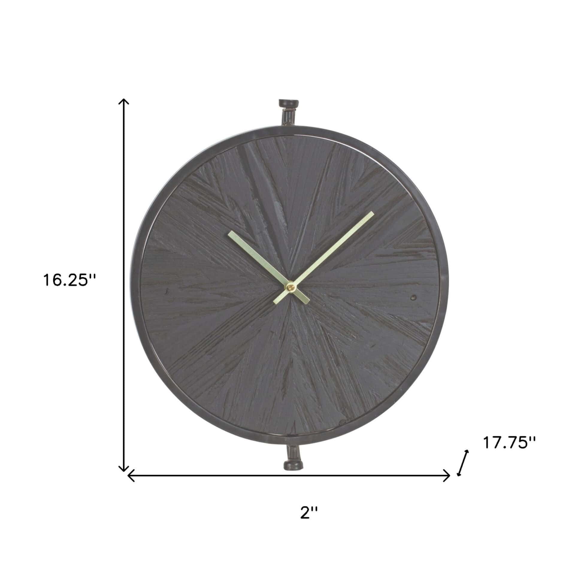 18 Inch Black Solid Wood Analog Wall Clock Modern Style 5 18 Inch Black Solid Wood Analog Wall Clock Modern Style - Image 5