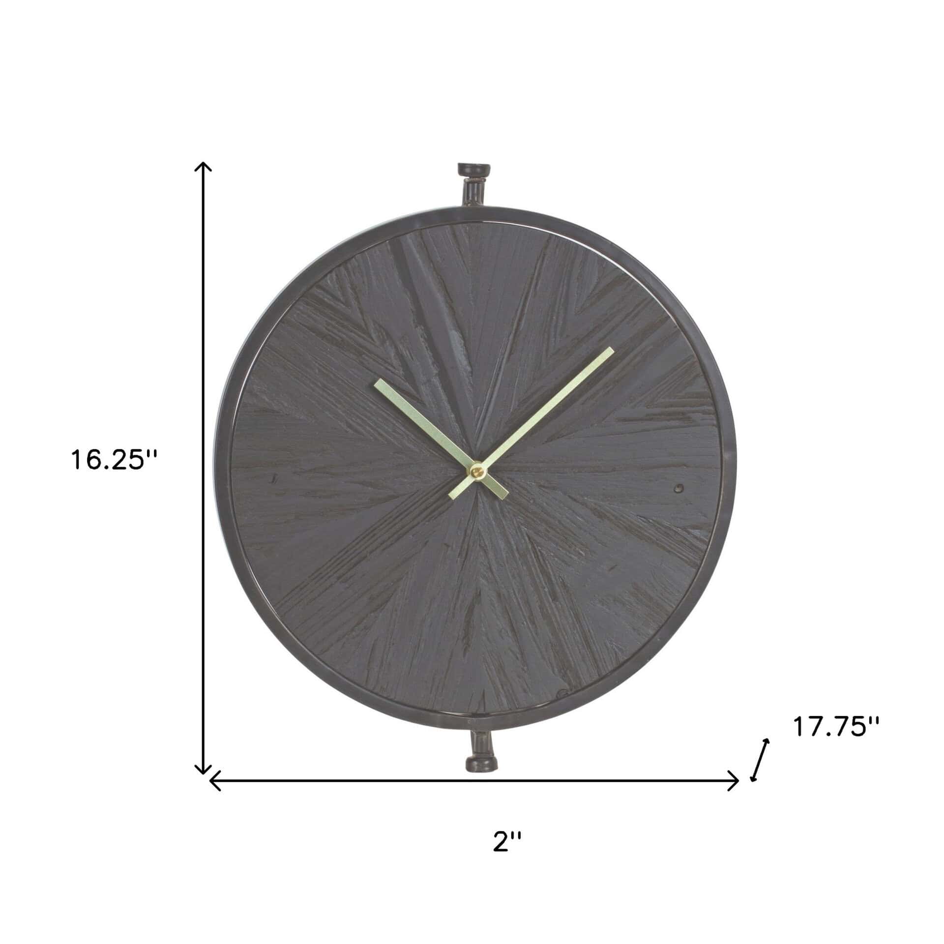 18 Inch Black Solid Wood Analog Wall Clock Modern Style 10 18 Inch Black Solid Wood Analog Wall Clock Modern Style