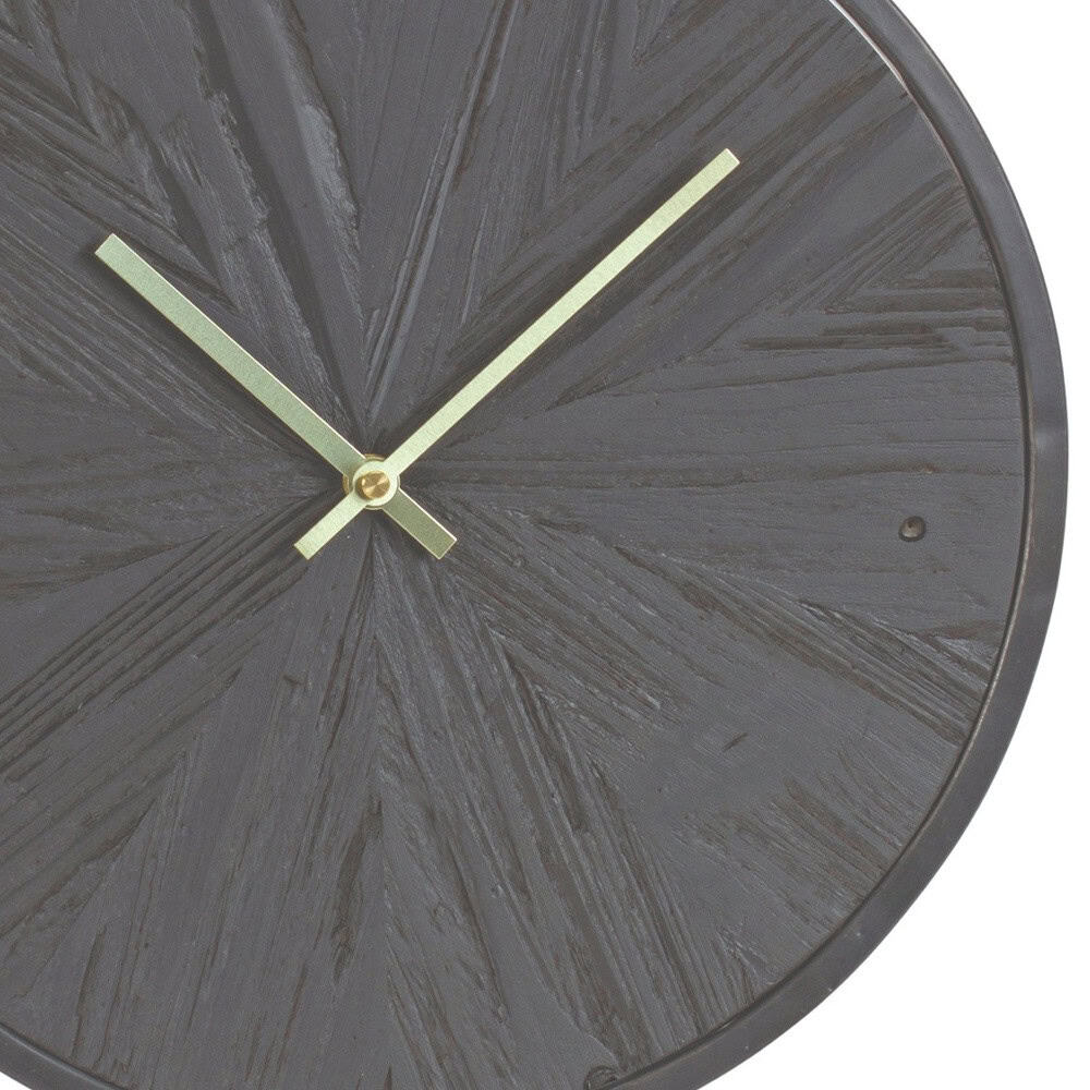 18 Inch Black Solid Wood Analog Wall Clock Modern Style 4 18 Inch Black Solid Wood Analog Wall Clock Modern Style - Image 4