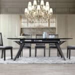 Dark Tobacco Rectangular Extension Dining Table Rubberwood and Veneer