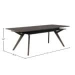 Dark Tobacco Rectangular Extension Dining Table Rubberwood and Veneer