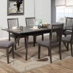 Dark Tobacco Rectangular Extension Dining Table Rubberwood and Veneer