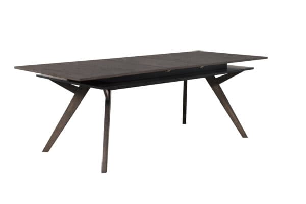 Dark Tobacco Rectangular Extension Dining Table Rubberwood and Veneer