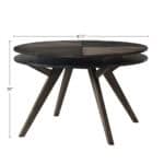 Dark Tobacco Transitional Round Dining Table Rubberwood and Mindy Veneer 16 Dark Tobacco Transitional Round Dining Table Rubberwood and Mindy Veneer