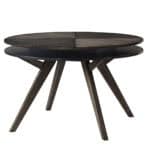 Dark Tobacco Transitional Round Dining Table Rubberwood and Mindy Veneer 10 Dark Tobacco Transitional Round Dining Table Rubberwood and Mindy Veneer