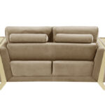Two Piece Beige Velvet Sofa and Loveseat Seating Set
