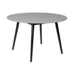 47 Inch Gray Rounded Stone Outdoor Dining Table Modern Design
