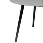 47 Inch Gray Rounded Stone Outdoor Dining Table Modern Design