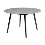 47 Inch Gray Rounded Stone Outdoor Dining Table Modern Design