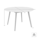 47 Inch Gray Rounded Stone Outdoor Dining Table Modern Design