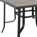 35 Inch Brown and Black Square Metal Outdoor Dining Table