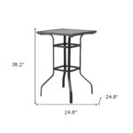 25 Inch Brown and Black Square Metal Outdoor Bistro Table 8 25 Inch Brown and Black Square Metal Outdoor Bistro Table
