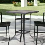 25 Inch Brown and Black Square Metal Outdoor Bistro Table 6 25 Inch Brown and Black Square Metal Outdoor Bistro Table