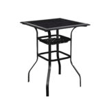 28 Inch Black Square Glass Outdoor Bistro Table 7 28 Inch Black Square Glass Outdoor Bistro Table
