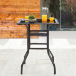28 Inch Black Square Glass Outdoor Bistro Table 9 28 Inch Black Square Glass Outdoor Bistro Table