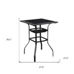 28 Inch Black Square Glass Outdoor Bistro Table 12 28 Inch Black Square Glass Outdoor Bistro Table