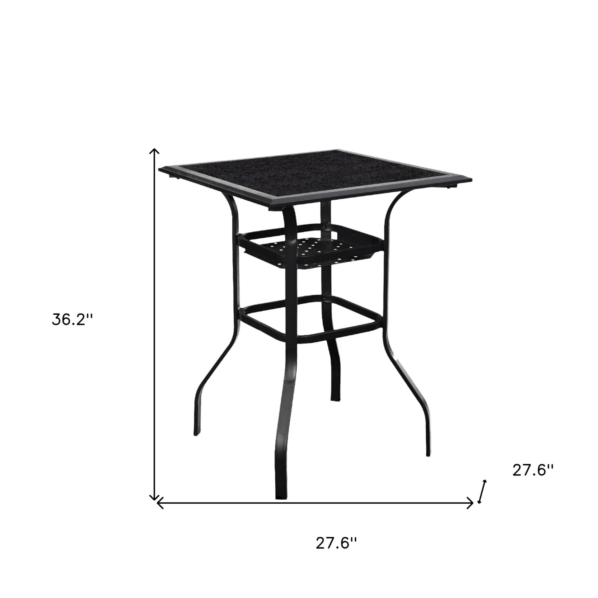 28 Inch Black Square Glass Outdoor Bistro Table 6 28 Inch Black Square Glass Outdoor Bistro Table - Image 6