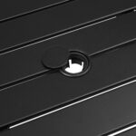 37 Inch Black Metal Outdoor Dining Table With Umbrella Hole