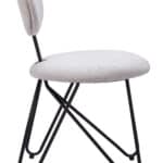 Modern Gray Dining Chair with Steel Frame and Teddy Fabric (Set of 2) 9 Modern Gray Dining Chair with Steel Frame and Teddy Fabric (Set of 2)