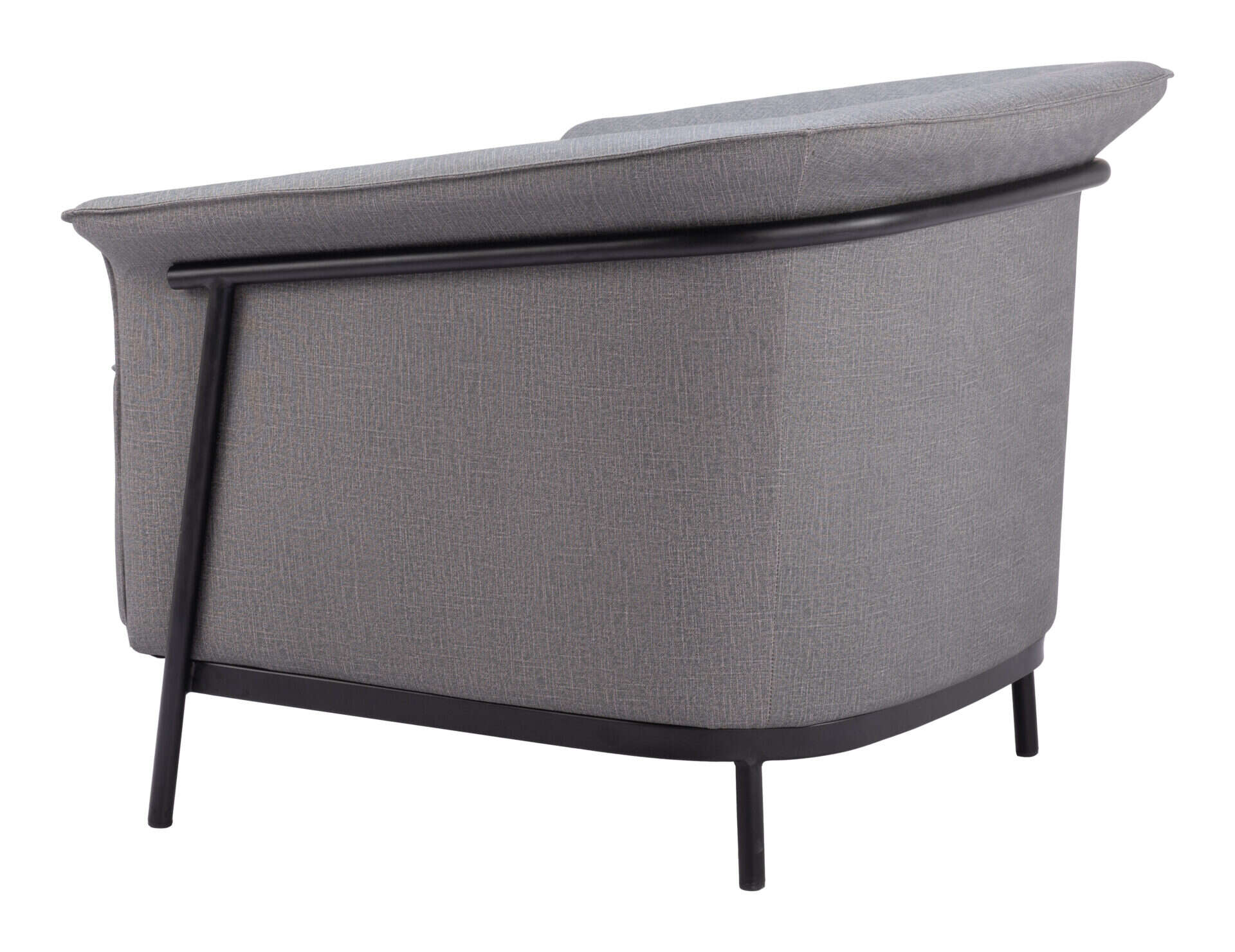 Slate Gray Vinyl Accent Chair with Steel Frame and Armrests 5 Slate Gray Vinyl Accent Chair with Steel Frame and Armrests - Image 5