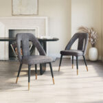 Gray Artus Dining Chair with Plush Teddy Fabric and Steel Frame 11 Gray Artus Dining Chair with Plush Teddy Fabric and Steel Frame