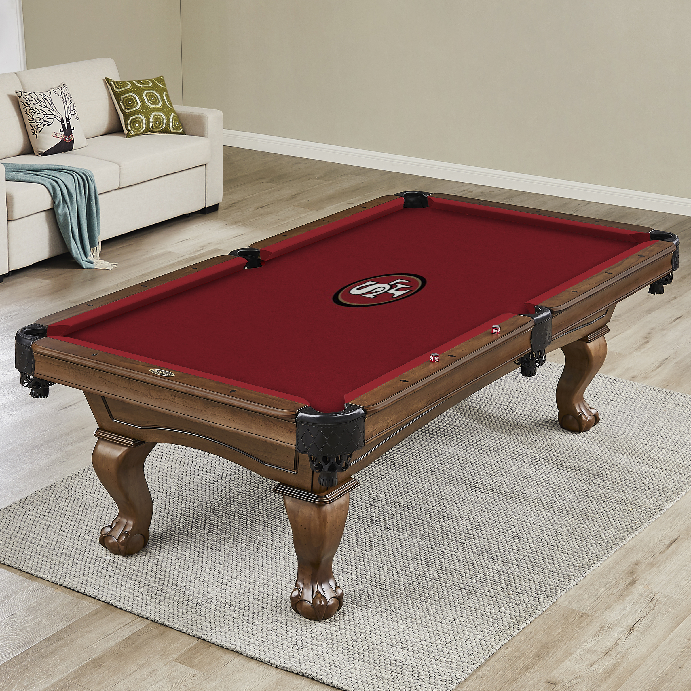 san francisco 49ers 8 ft polyester anti-friction billiard cloth