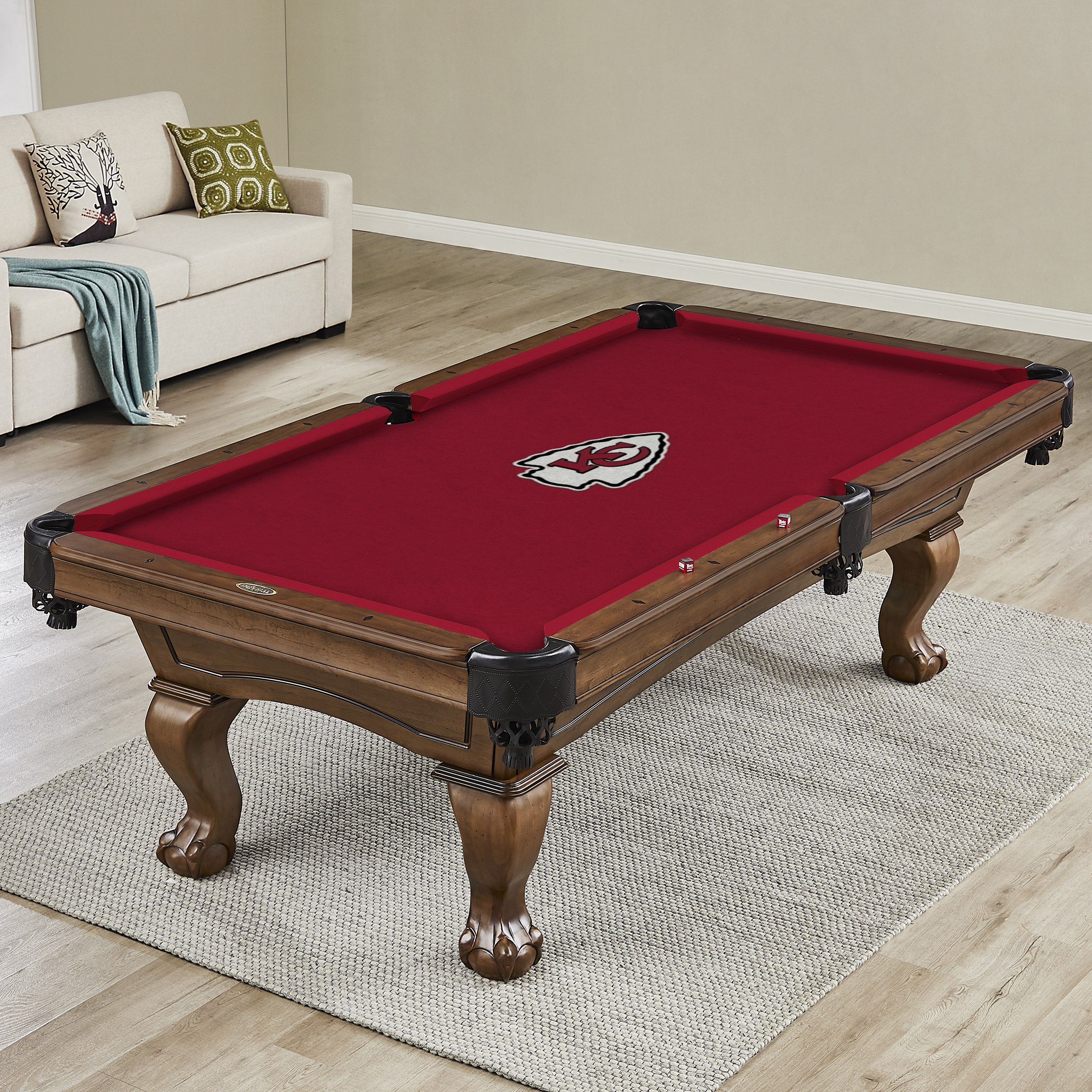 kansas city chiefs 8 ft polyester anti friction billiard cloth