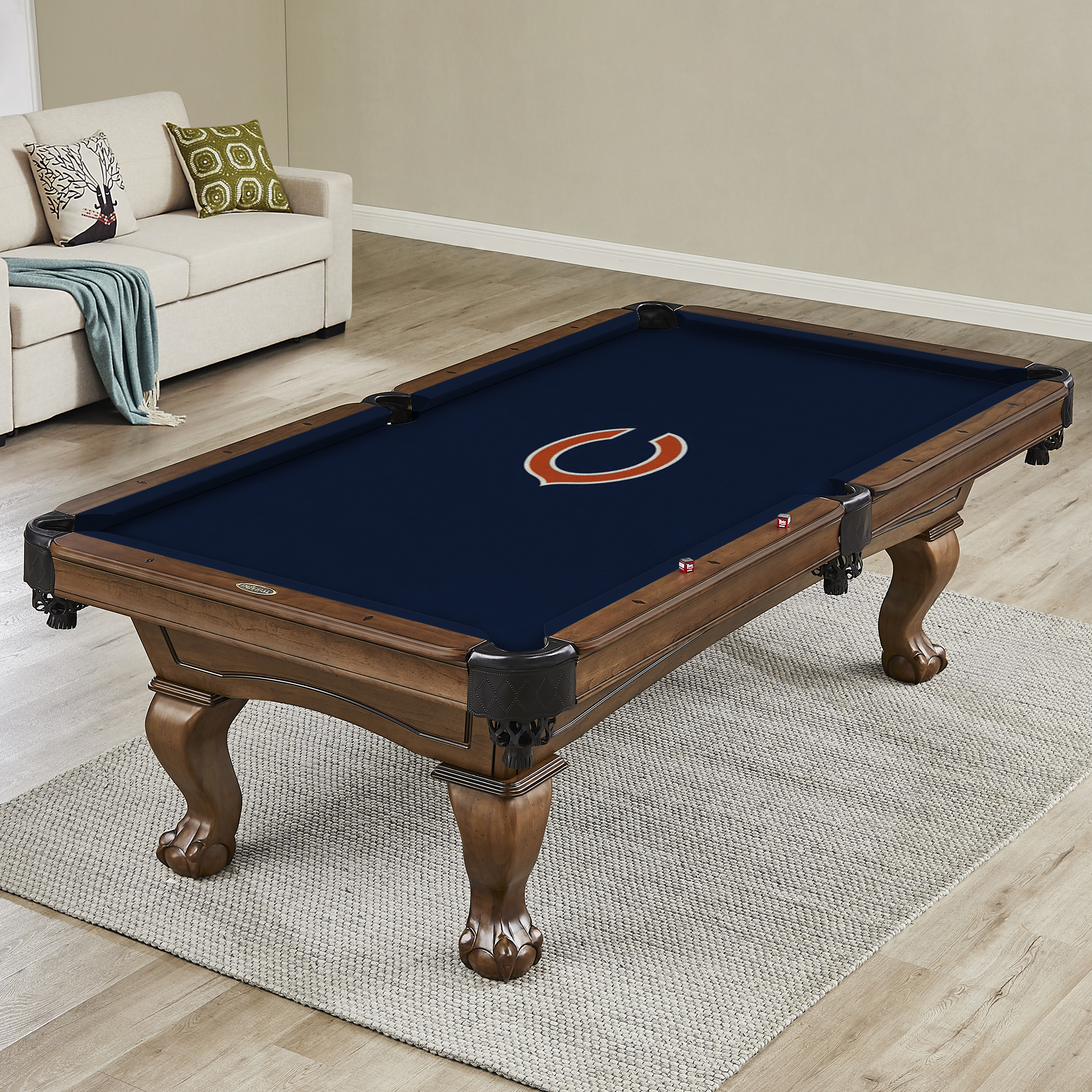 chicago bears 8 ft polyester anti friction billiard cloth