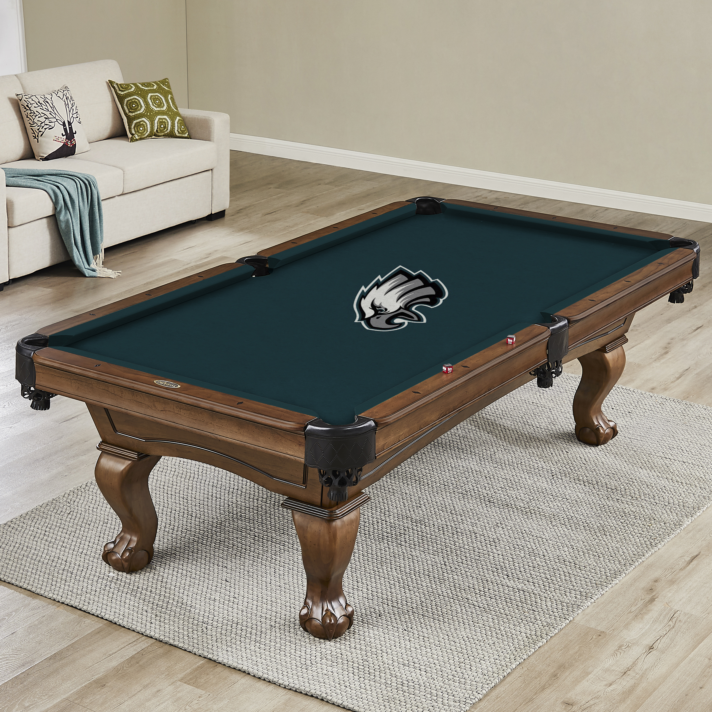 philadelphia eagles 8 ft anti-friction billiard cloth