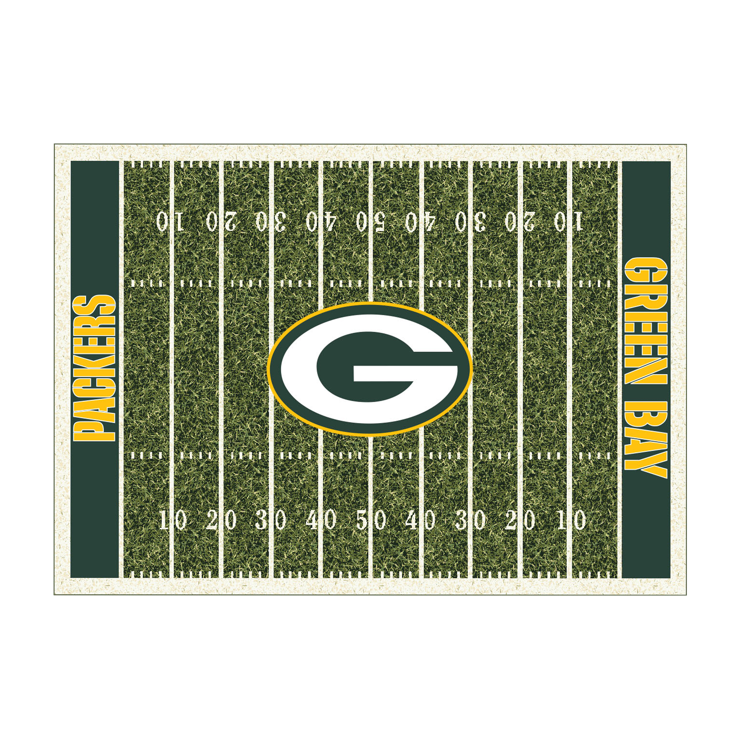 green bay packers homefield 4x6 area rug football field style