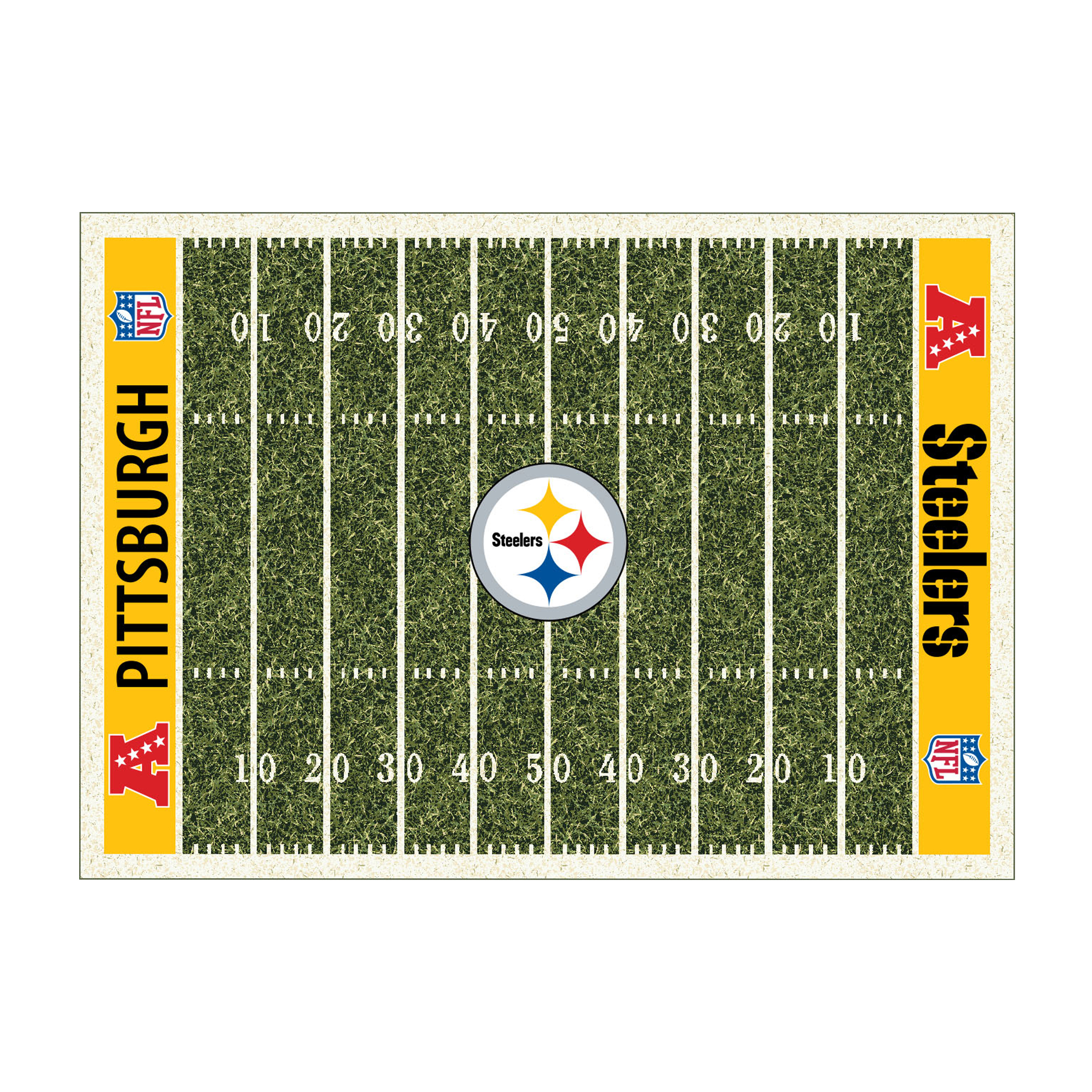 steelers homefield football field 4x6 area rug