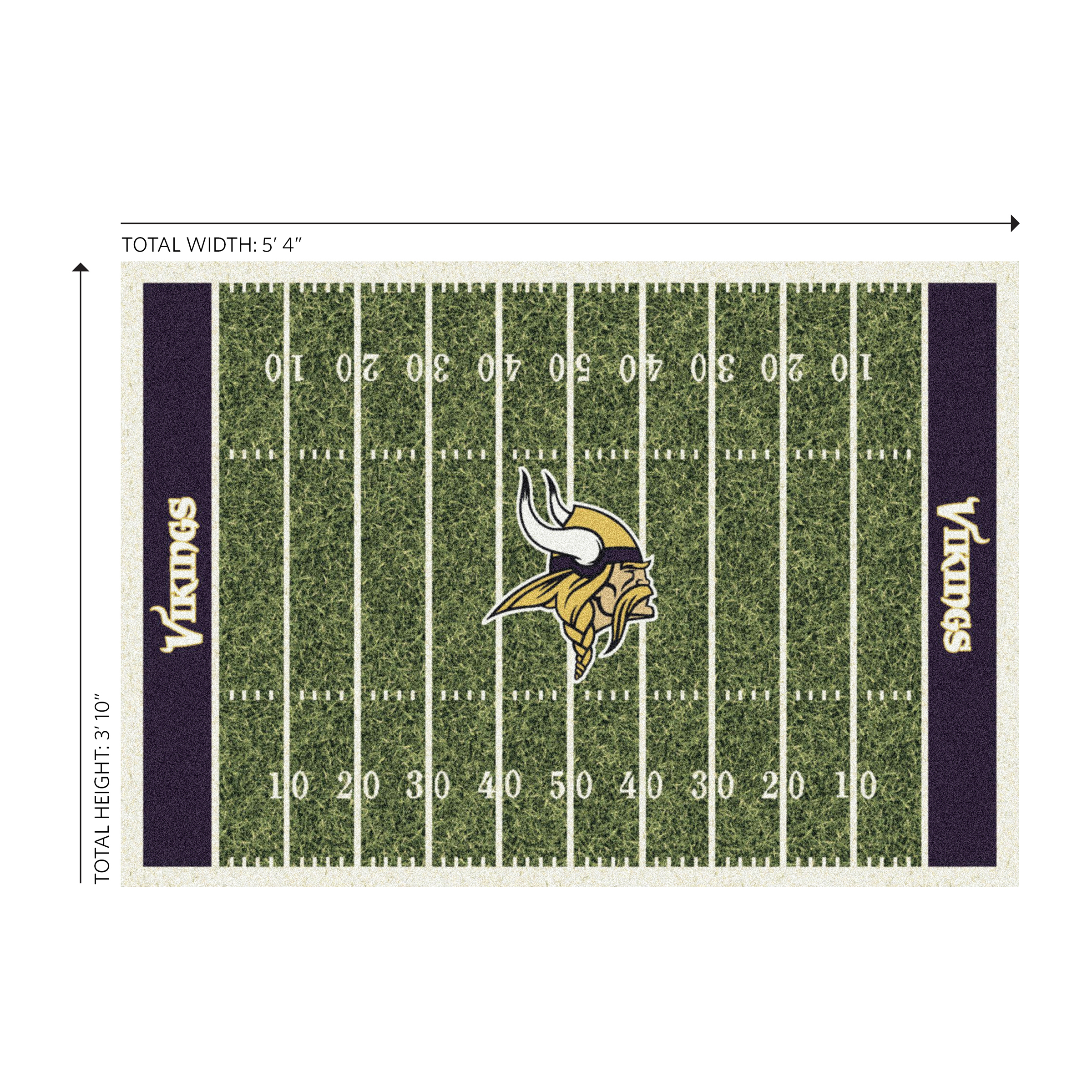 vikings homefield 4x6 area rug football field design