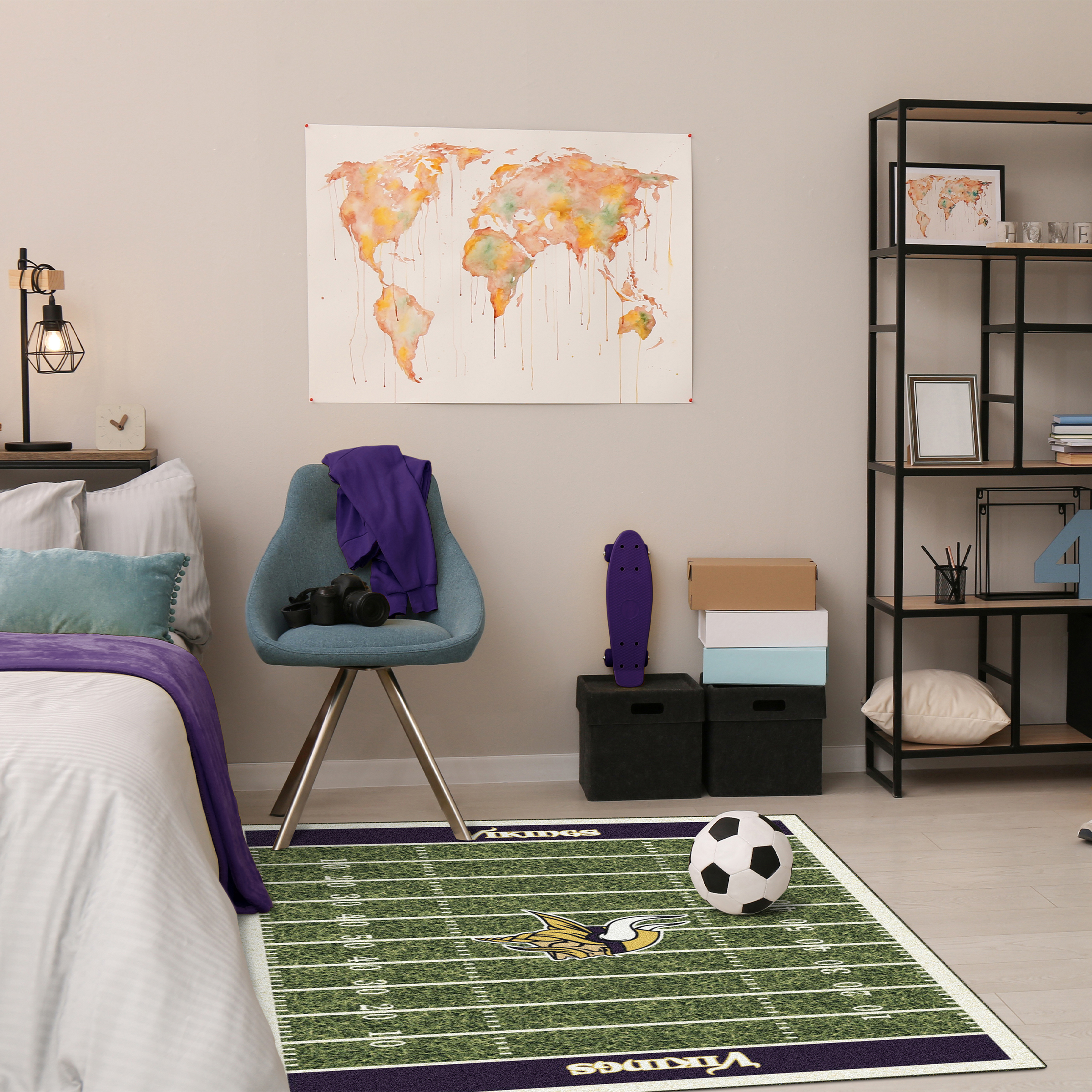 vikings homefield 4x6 area rug football field design