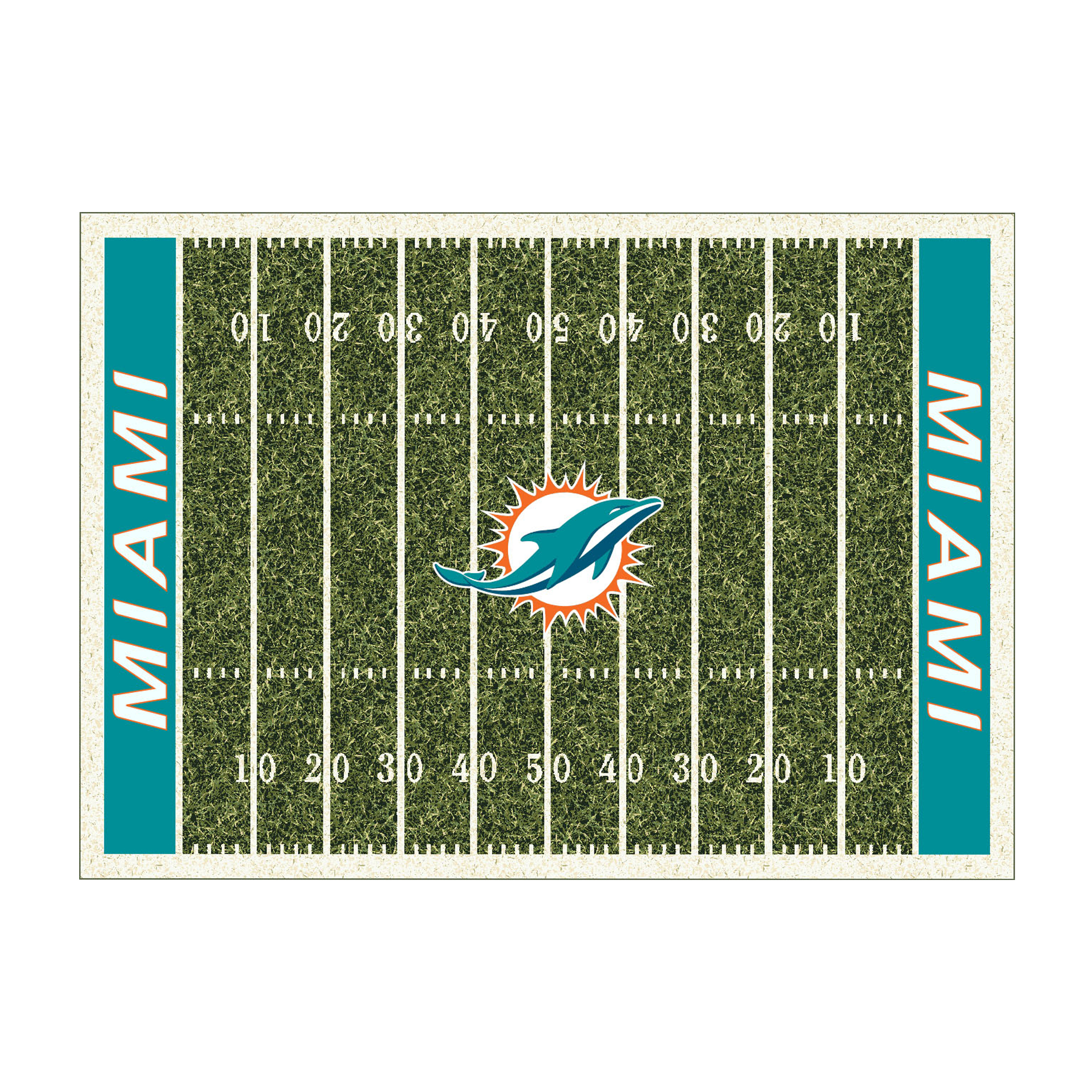 miami dolphins homefield 4x6 football field rug