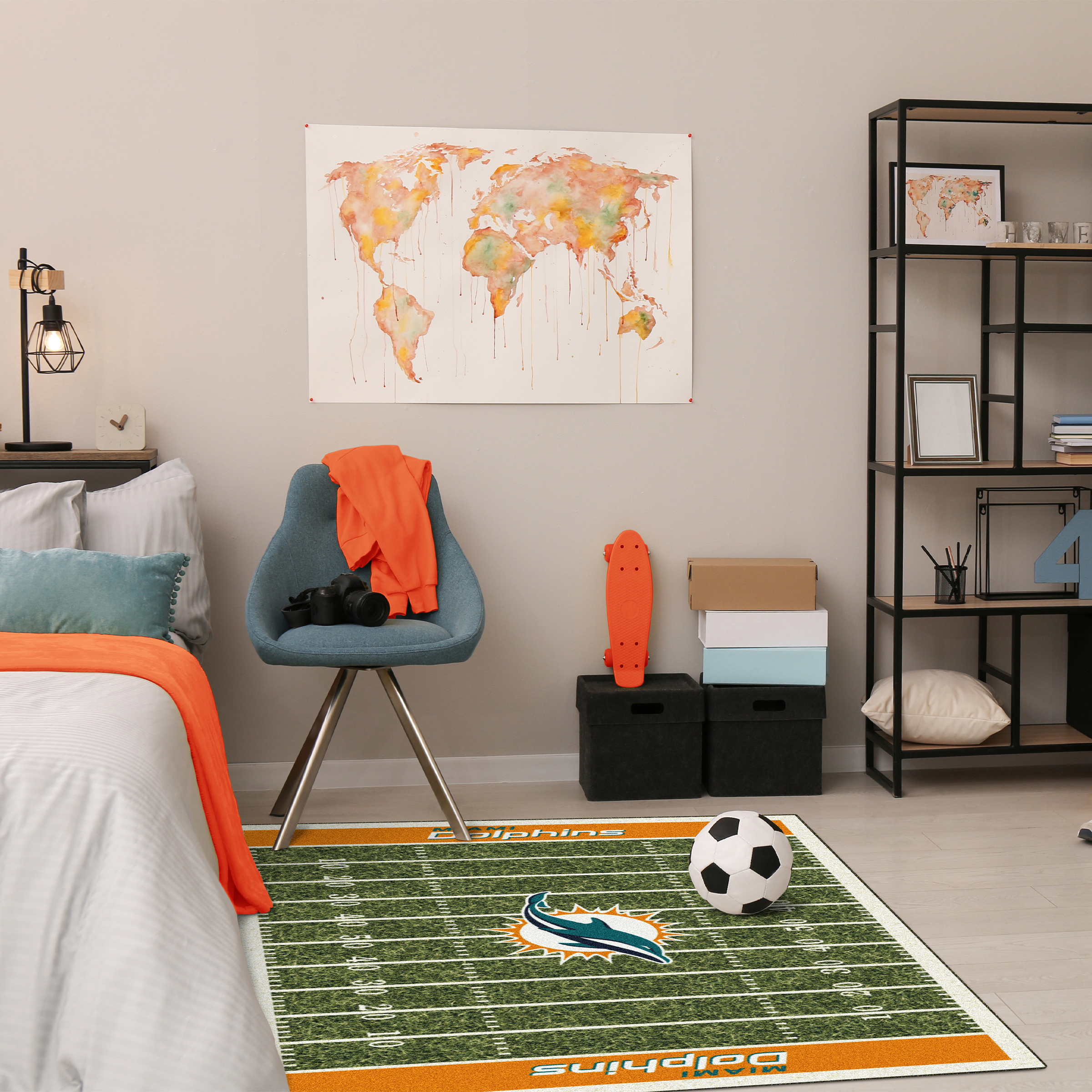 miami dolphins homefield 4x6 football field rug