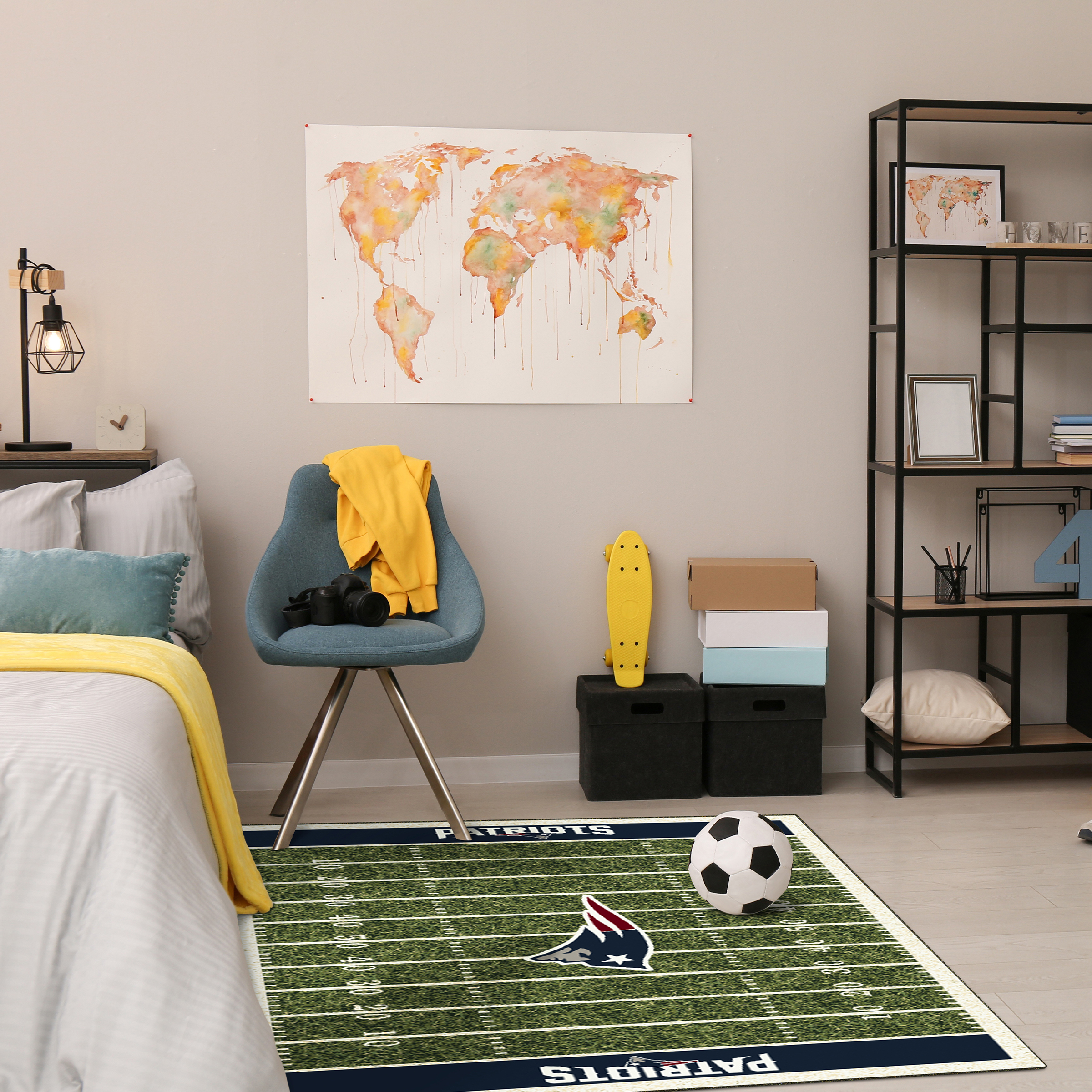 patriots 4x6 football field area rug homefield collection