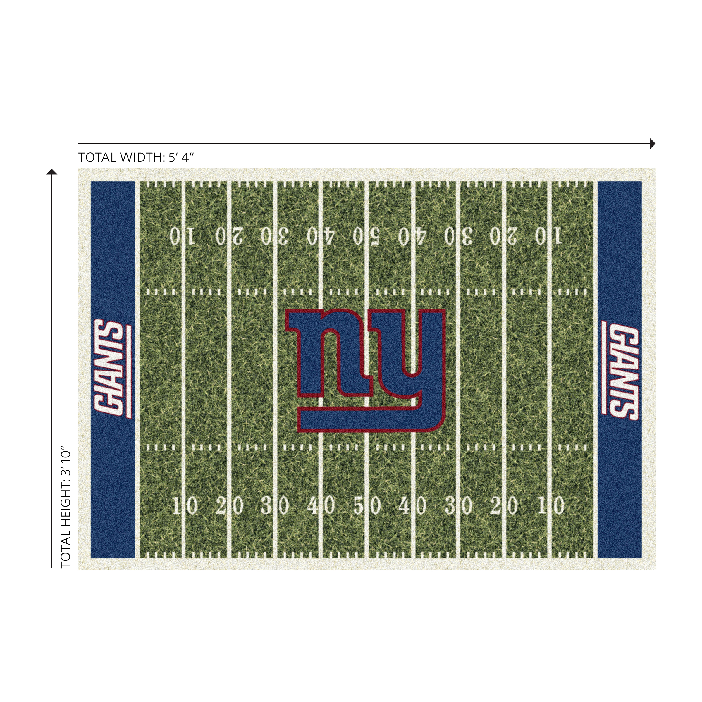 new york giants 4x6 football field area rug officially licensed
