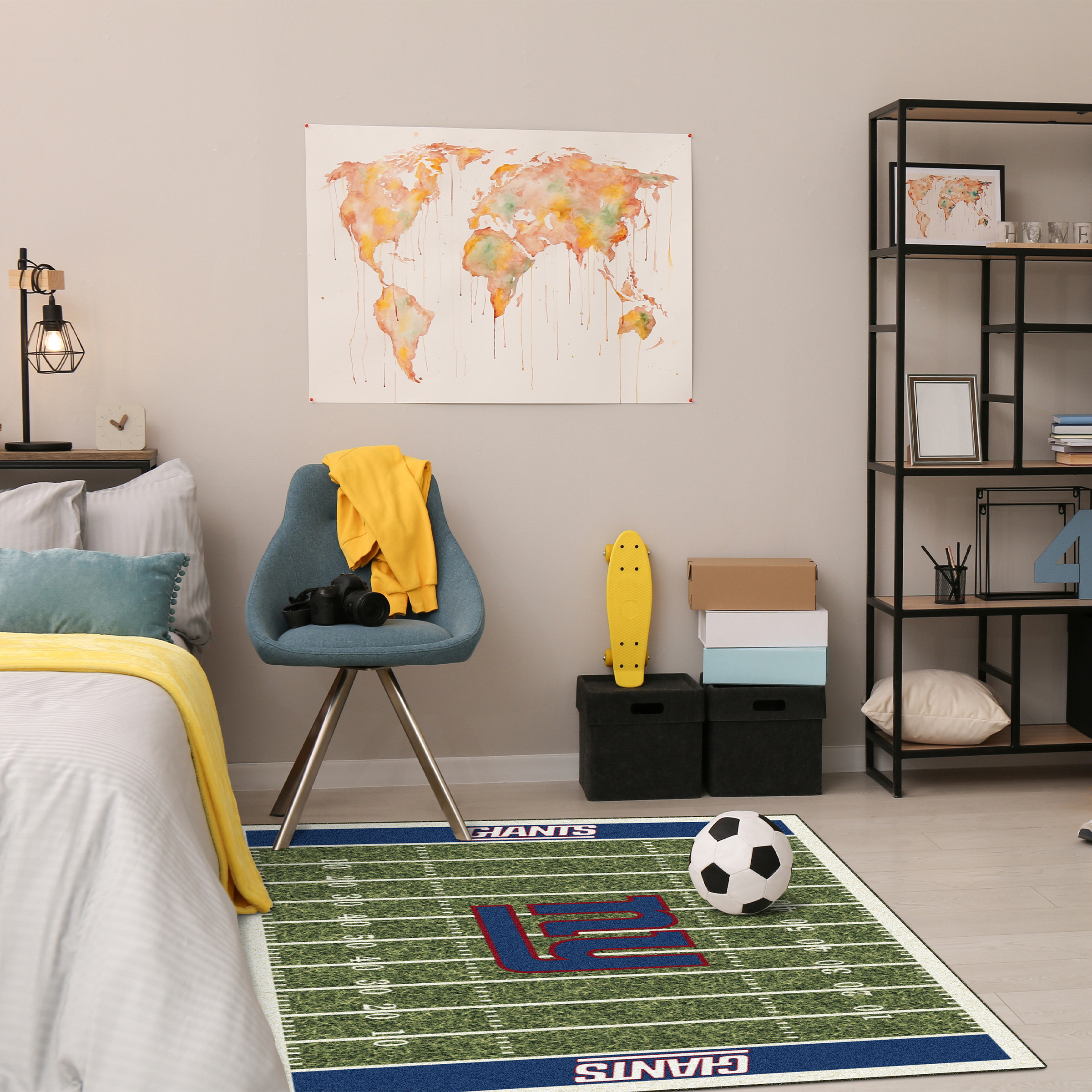 new york giants 4x6 football field area rug officially licensed