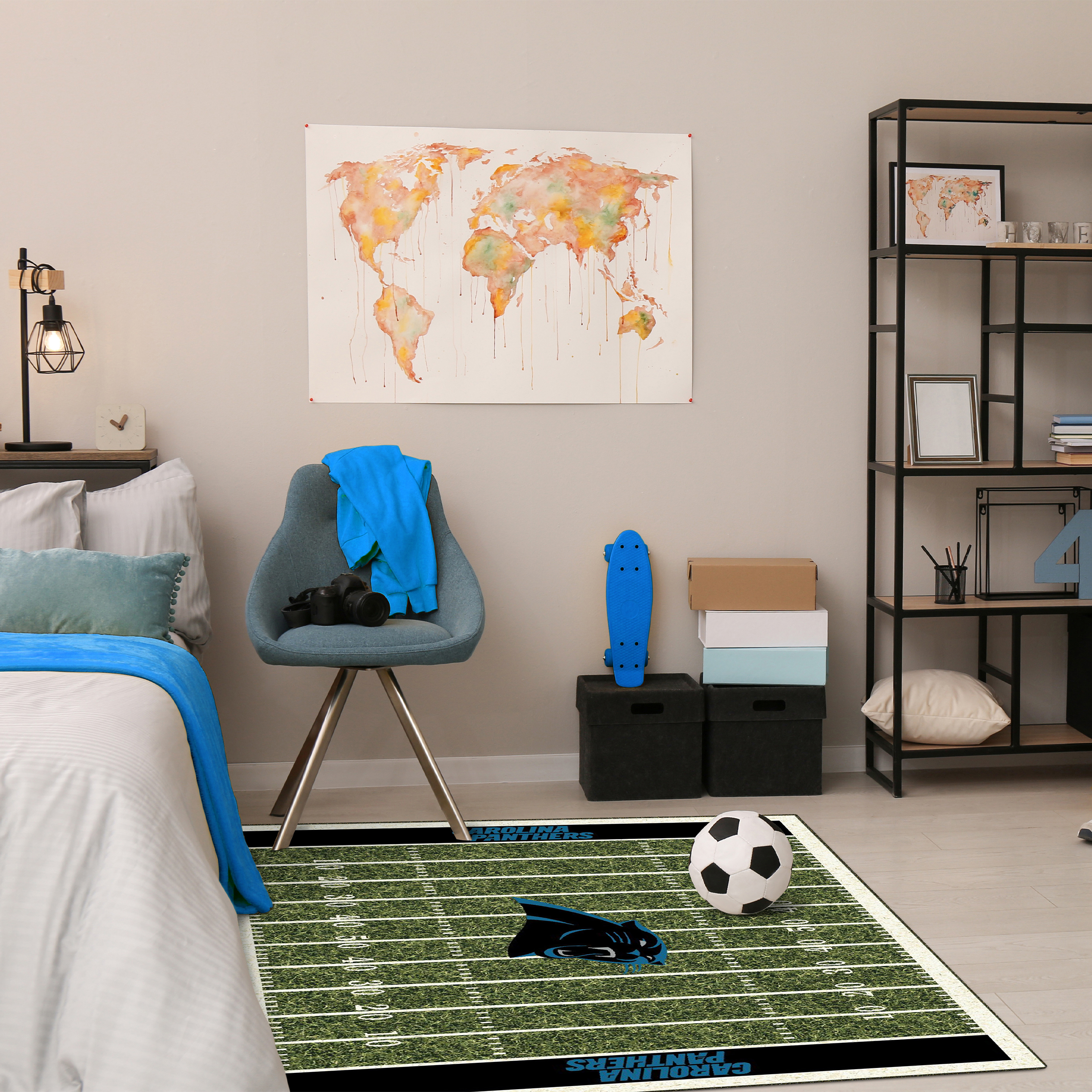 carolina panthers 4x6 homefield football field area rug