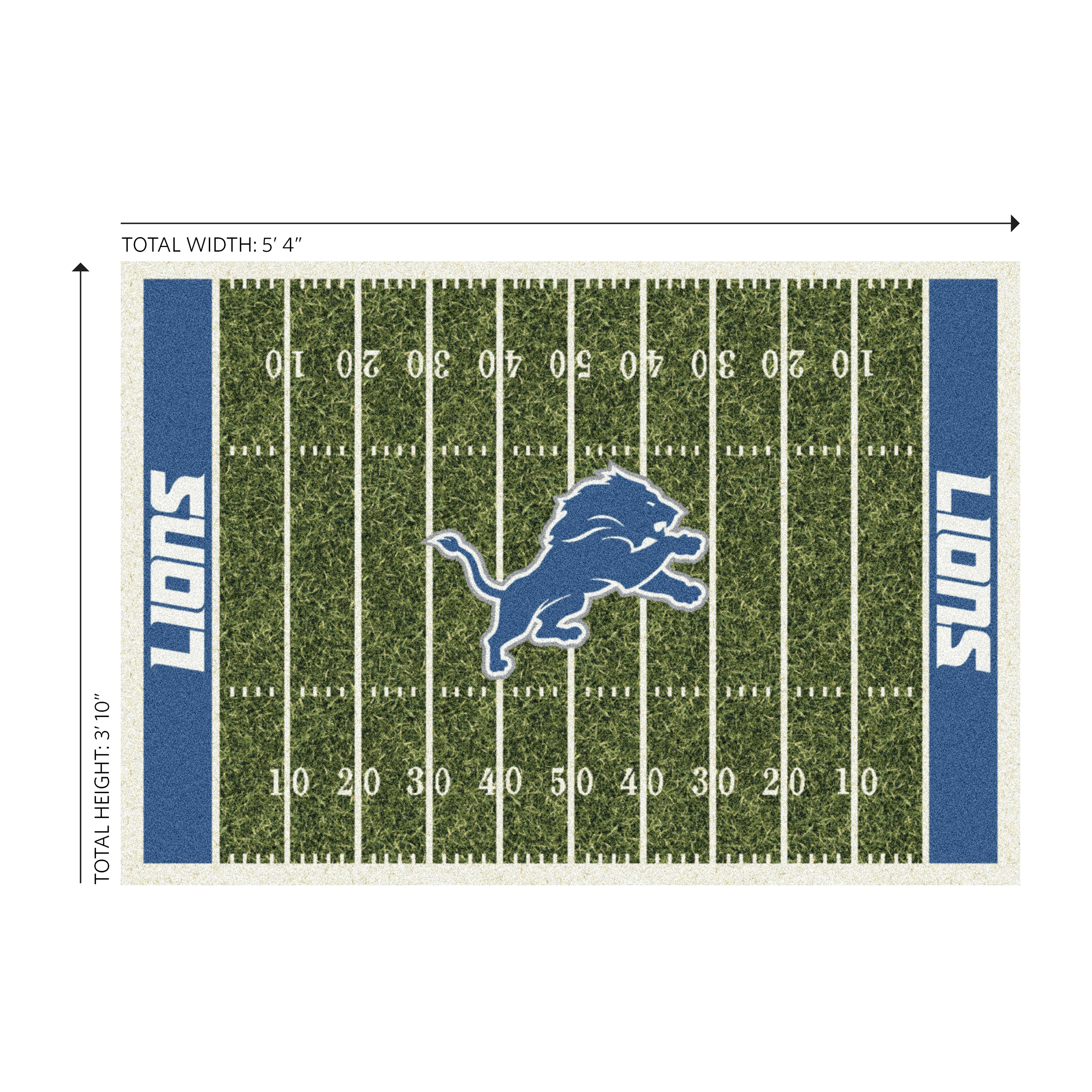detroit lions homefield 4x6 football field area rug