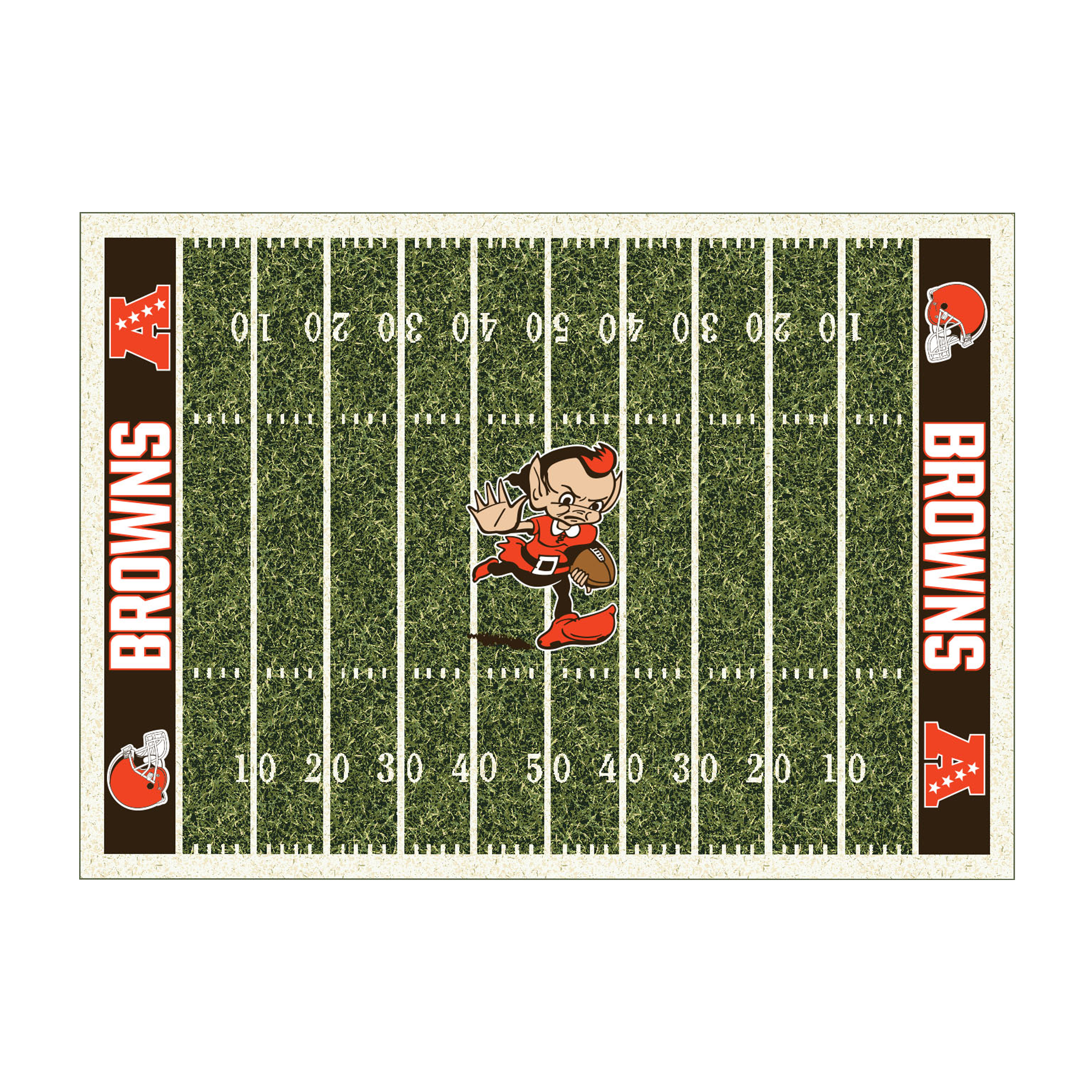 cleveland browns homefield football field 4x6 area rug