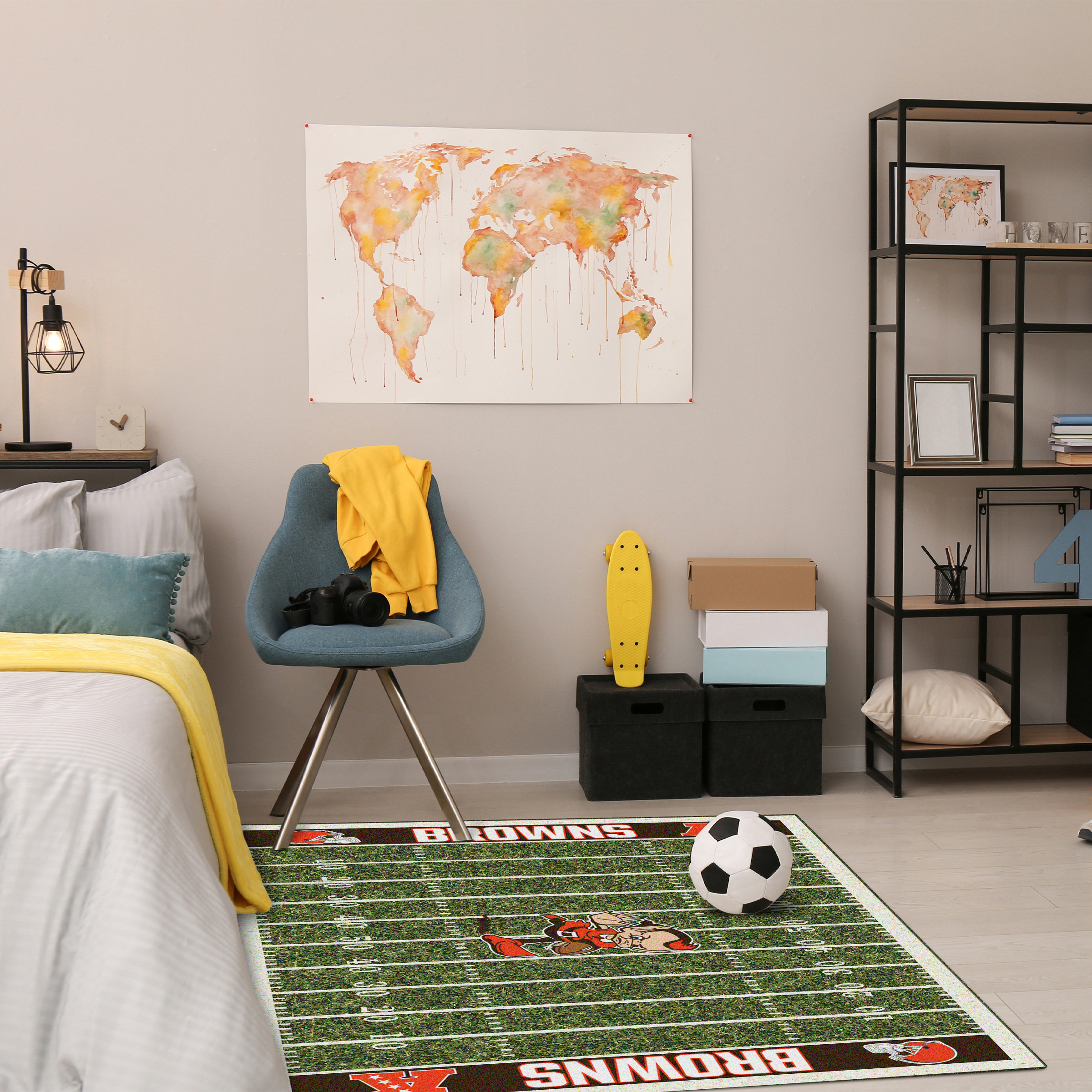 cleveland browns homefield football field 4x6 area rug